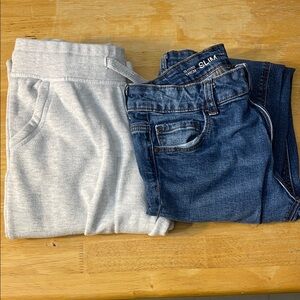 Kids Gray Joggers and Blue Jeans Set